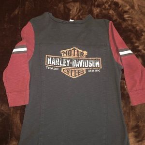 Cute Harley Davidson top. Dark blue and burgundy, size large
